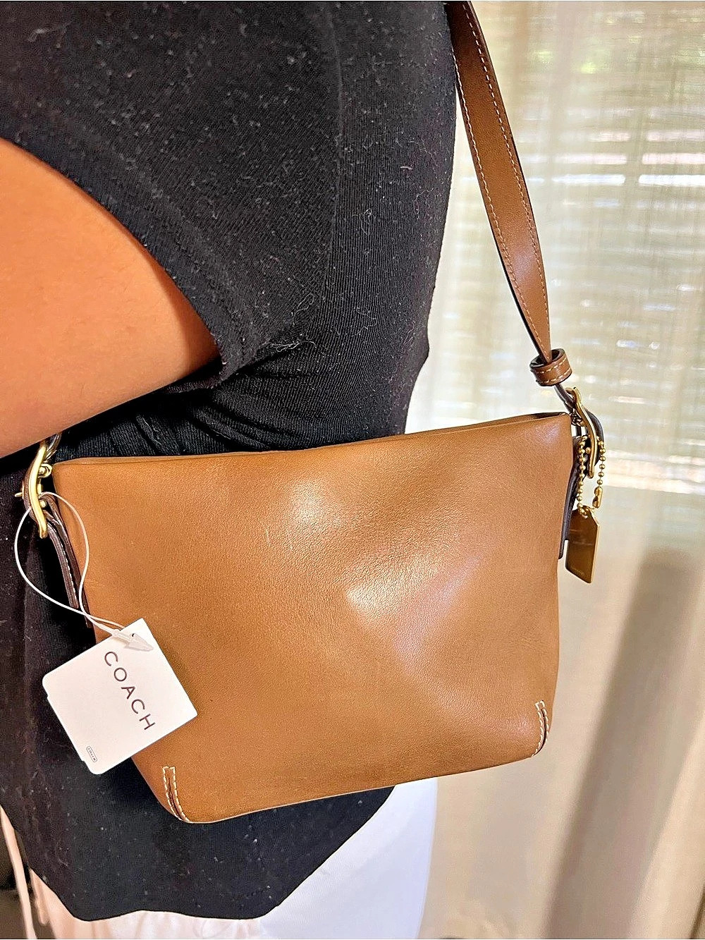 DEADSTOCK ✨ Rare VTG Coach Soho Small Hobo Bag Brown Leather NWT 🏷️ 🤎
